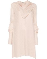 Fendi - V-Neck Mini Dress - Lyst