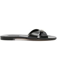 Casadei - Logo-Plaque Sandals - Lyst