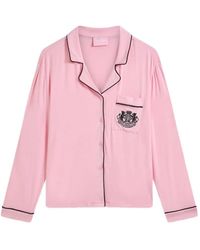 Juicy Couture - Logo-Crest Shirt And Trousers Pajamas Set - Lyst