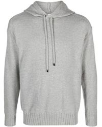 Malo - Mélange Knitted Drawstring Hoodie - Lyst