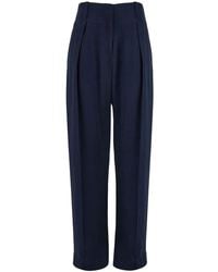 Ferragamo - Silk Wide-Leg Trousers - Lyst