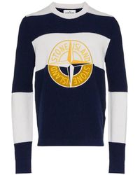 Stone Island - Wool Block Long Sleeved Jumper - Lyst
