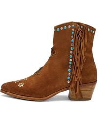 Frau - Fringed-Detail Stud-Embellished Ankle Boots - Lyst