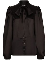 Dolce & Gabbana - Camicia con fiocco - Lyst