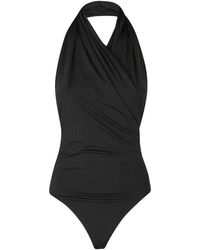 ANDAMANE - Vina Halterneck Draped Bodysuit - Lyst