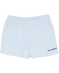 Sporty & Rich - Logo-Embroidered Track Shorts - Lyst