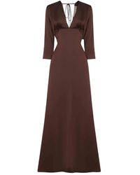Blanca Vita - Neck-Tie Flared Maxi Dress - Lyst