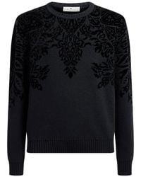Etro - Wool-Blend Jacquard Sweater With Chenille-Motif - Lyst