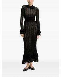 Twinset - Ruffled Knitted Maxi Dress - Lyst