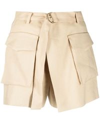 Maje - Asymmetric Linen-blend Shorts - Lyst