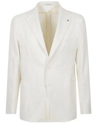 Tagliatore - Blazer Met Logoprint En Textuur - Lyst