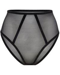 Wolford - Lace-Trim Velvet-Bonded Briefs - Lyst