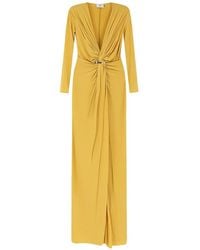 Elisabetta Franchi - Maxi-Jurk Met Lange Mouwen En Gedraaid Detail - Lyst