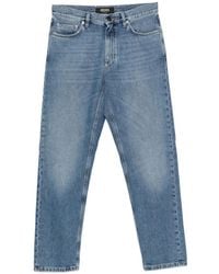 ZEGNA - Logo-Patch Straight-Leg Jeans - Lyst