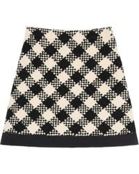 Valentino Garavani - Damier Tweed Short Skirt - Lyst
