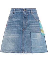 Marni - Appliqué-Detail Denim Miniskirt - Lyst