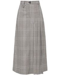 Nissa - Checked Tailored Midi Skirt - Lyst