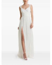 Framboise - Delano Pleated Lace-Up Maxi Dress - Lyst