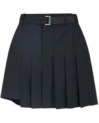 Sacai - Suiting Pleated Asymmetric Mini Skirt - Lyst