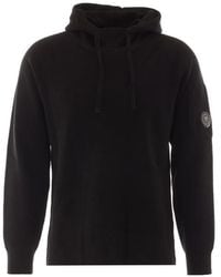 C.P. Company - Lens-Detail Knitted Hoodie - Lyst