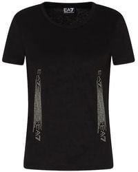 EA7 - Rhinestone-Embellished Short-Sleeve T-Shirt - Lyst