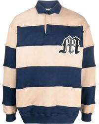MSGM - Logo-Patch Striped Polo Sweatshirt - Lyst