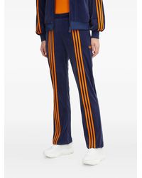 adidas - Three-Stripe Velour Trousers - Lyst