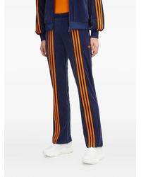 adidas - Three-Stripe Velour Trousers - Lyst