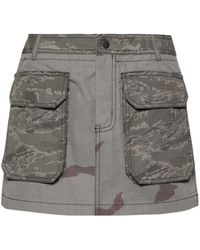 Marine Serre - Regenerated Camo Mini Skirt - Women's - Cotton/viscose/polyester - Lyst