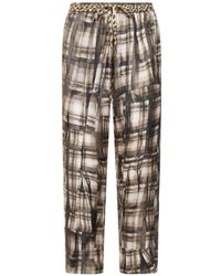 Pierre Louis Mascia - Pantalon Aloe À Carreaux Abstraits En Soie - Lyst