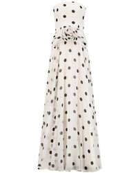Adamaris - Polka-Dot Floral-Appliqué Maxi Dress - Lyst