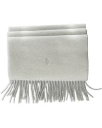 Polo Ralph Lauren - Logo-Embroidered Fringed Scarf - Lyst