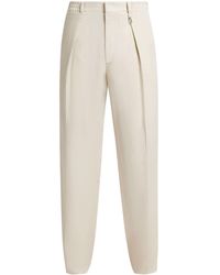 Fendi - Pintuck-detail Straight-leg Trousers - Lyst