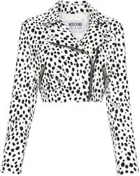 Moschino Jeans - Animal-print Denim Jacket - Lyst
