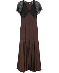 ROTATE BIRGER CHRISTENSEN - Maxi-Jurk Met V-Hals En Kant - Lyst