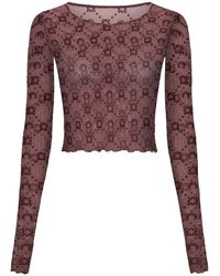 Marine Serre - Moonogram Flocked Mesh Top - Lyst