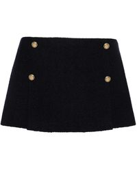 Miu Miu - Tweed-Rock Mit Falten - Lyst