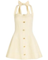 Aje. - Monroe Halter-Neck Bow-Detail Linen Mini Dress - Lyst