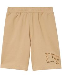 Burberry - Equestrian-knight Detail Cotton Track Shorts - Lyst