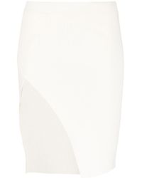 Laneus - Ribbed-knit Asymmetric Midi Skirt - Lyst