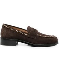 Furla - College Stud-Embellished Leather Loafers - Lyst