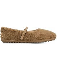 Tod's - Buckle-Strap Shearling Ballet Flats - Lyst