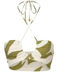Cala De La Cruz - Bari Leaf-Print Halterneck Top - Lyst