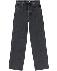 Ganni - Drawstring-fastening Straight-leg Jeans - Lyst