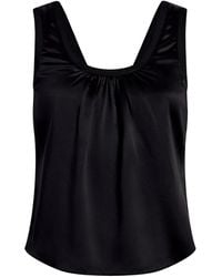 Cinq À Sept - Gathered-Neck Silk Top - Lyst