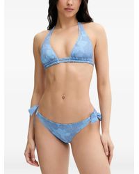 Chantelle - Easy Pop Denim-Print Halterneck Bikini Top - Lyst