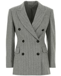 Brunello Cucinelli - Sequin-Embellished Double-Breasted Blazer - Lyst