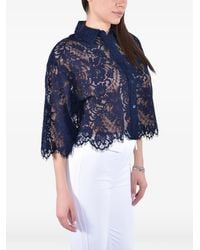 Michael Kors - Chemise Crop À Fleurs En Dentelle - Lyst