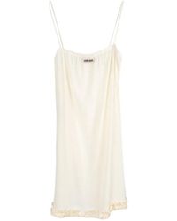 Miu Miu - Embroidered Marocain Crepe Dress - Lyst