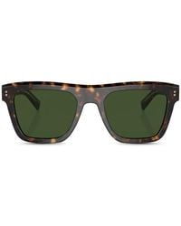 Dolce & Gabbana - Tortoiseshell-Effect Rectangle-Frame Sunglasses - Lyst
